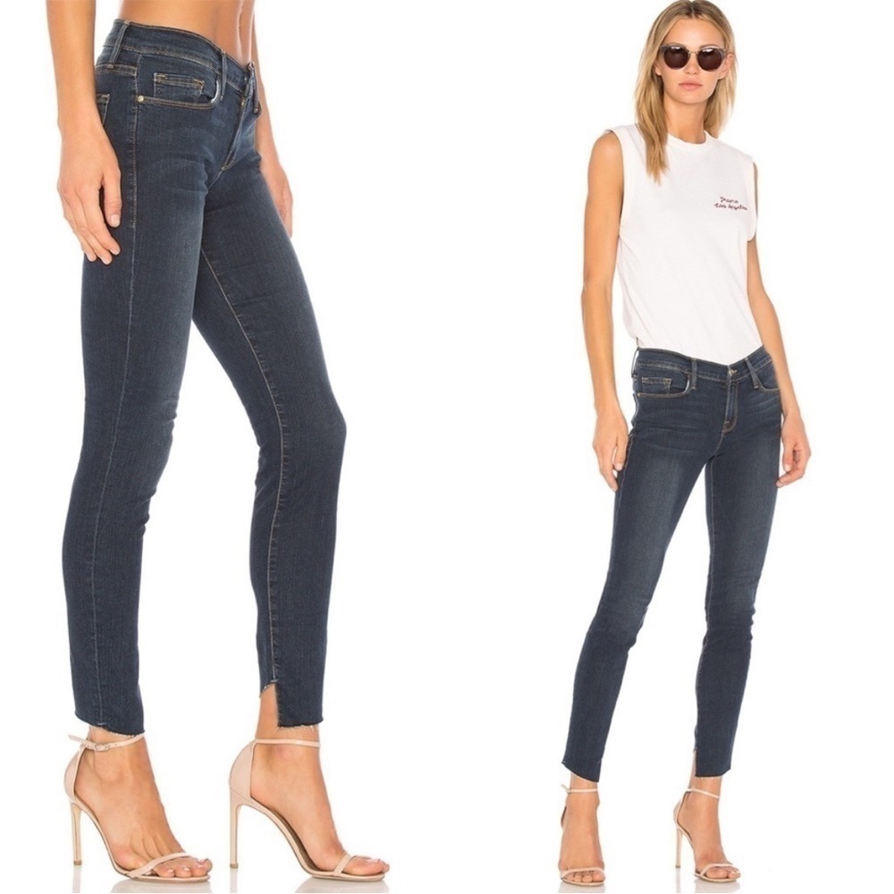 FRAME Le Skinny de Jeanne Cascade hem jeans size 26 NWT